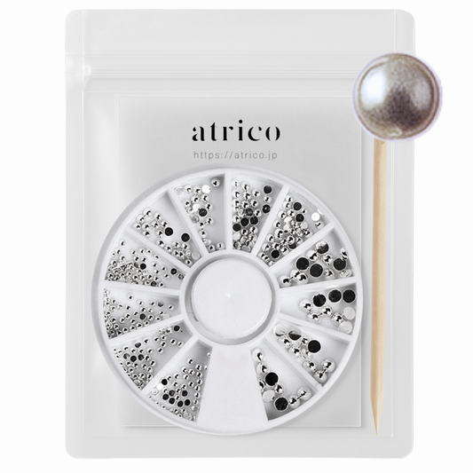 ラウンドドーム｜シルバー 3サイズセット（1.5mm／2mm／3mm）／atrico（ウッドスティック付） (コピー)